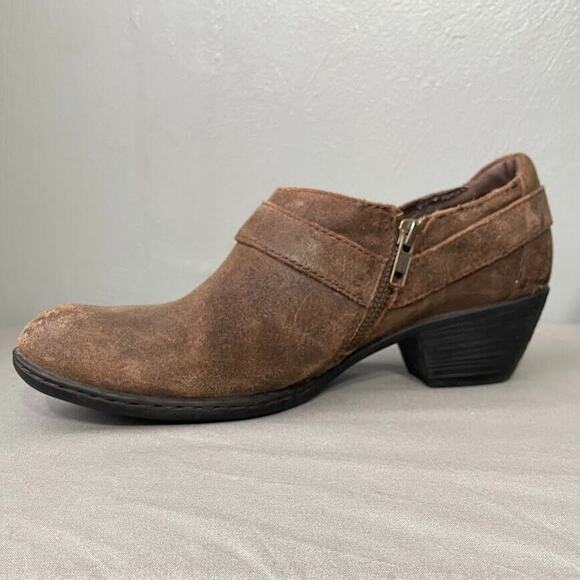 Born Size 9.5 Distressed Brown Harness Low Top Boots Western Cowgirl Boho Grunge - Picture 5 of 12